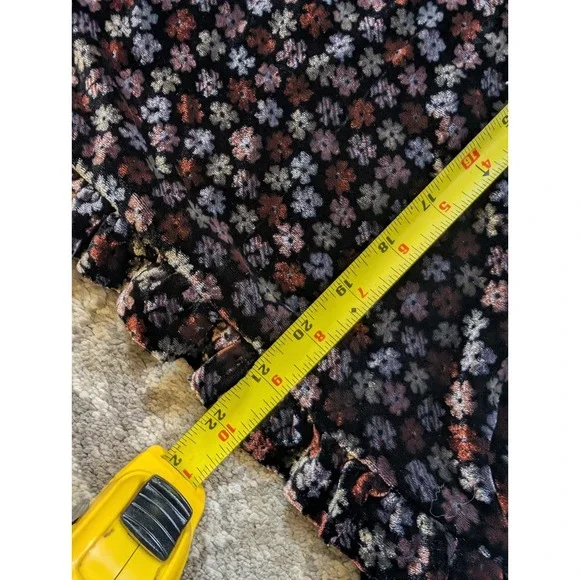 Madewell Velvet Tulip-Sleeve Ruffle Top in Petite Blooms Plus SZ Large - Picture 6 of 10